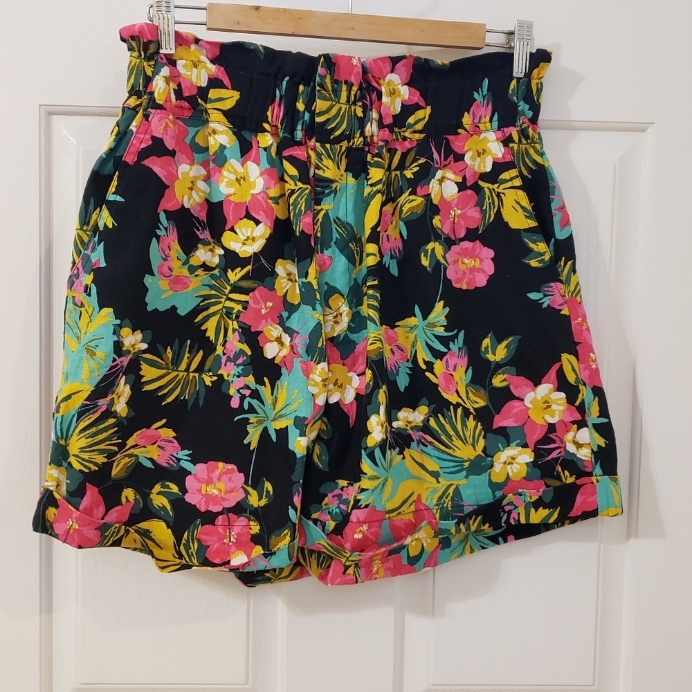 Express X Rocky Barnes High Waisted Floral Shorts